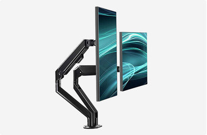 ELETAB Arm Monitor Stand – Height Adjustable Desktop Monitor Stand Fits 2 Computer Screens 17 to 32 Inch – Holds 18 lbs on Each Arm